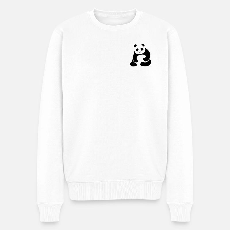 Panda - Panda Ours - Ours panda - Pull Premium bio Homme - blanc