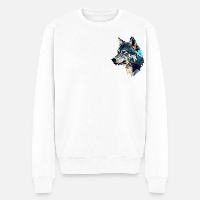 WOLF - Männer Premium Bio Pullover - Weiß