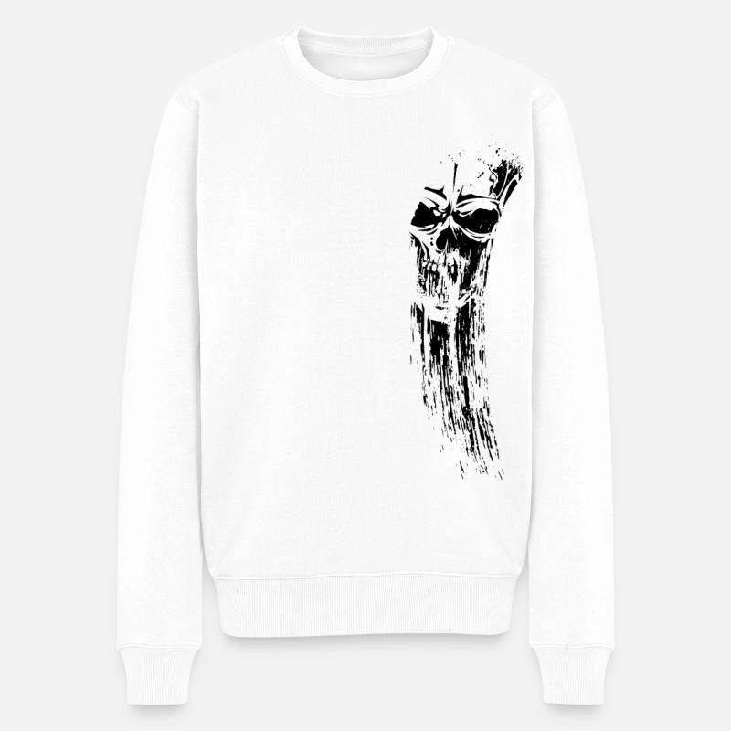 tête de mort - Pull Premium bio Homme - blanc