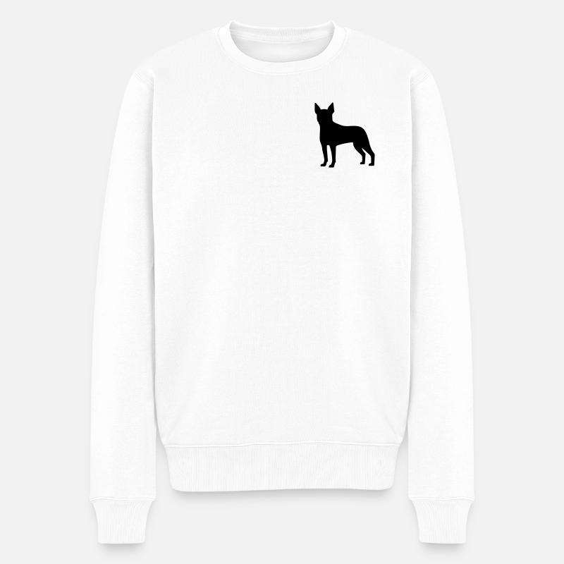 Boston Terrier - Männer Premium Bio Pullover - Weiß