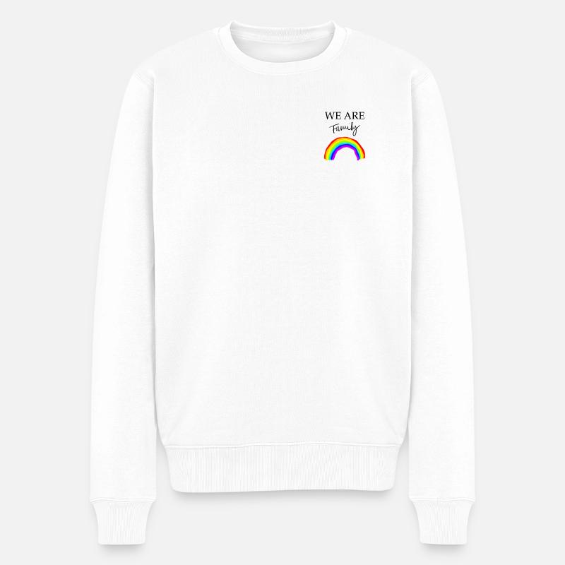 We Are Family Rainbow - Männer Premium Bio Pullover - Weiß