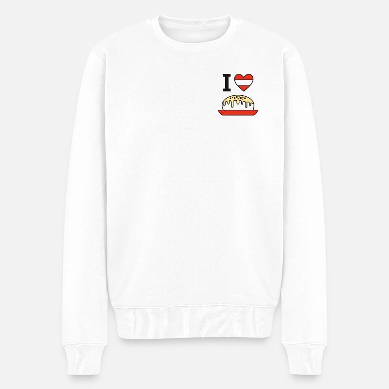 Ich liebe Germknödel - Männer Premium Bio Pullover - Weiß