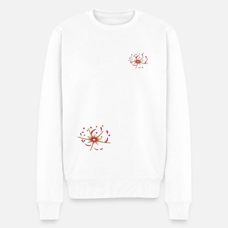 Kirschblüte mit Blütenstaub - Männer Premium Bio Pullover - Weiß