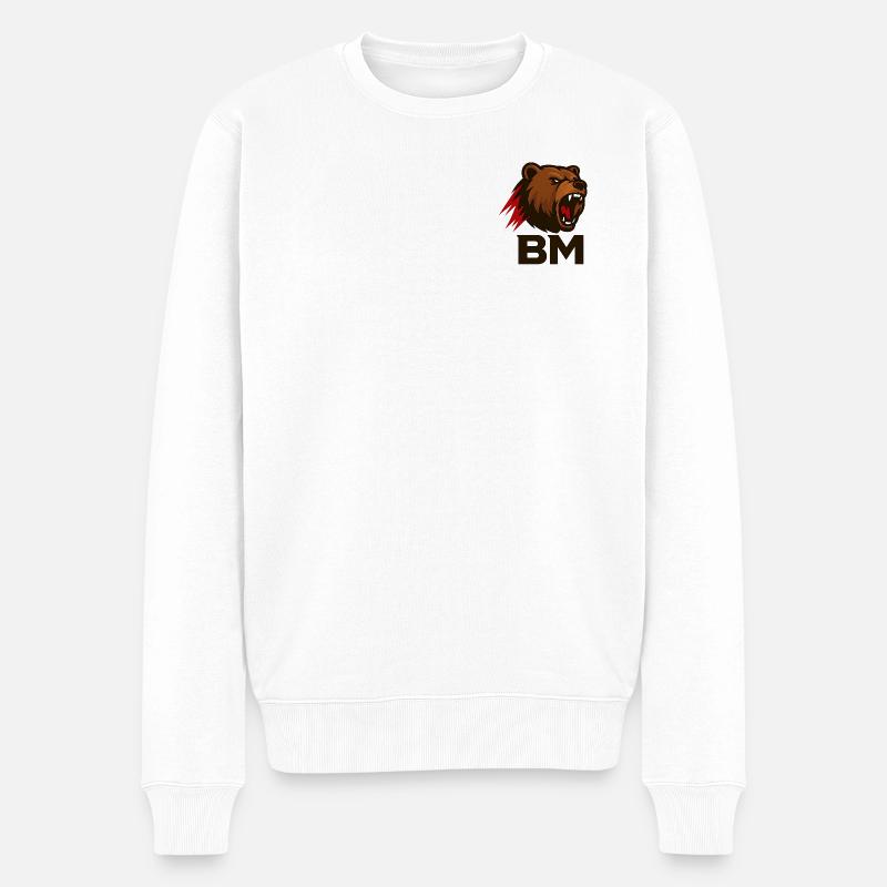 BM Logo - Männer Premium Bio Pullover - Weiß