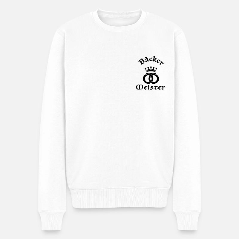 Bäckermeister Zunftzeichen Schwarz - Männer Premium Bio Pullover - Weiß