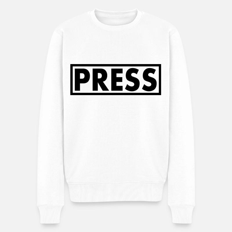 Press - Männer Premium Bio Pullover - Weiß