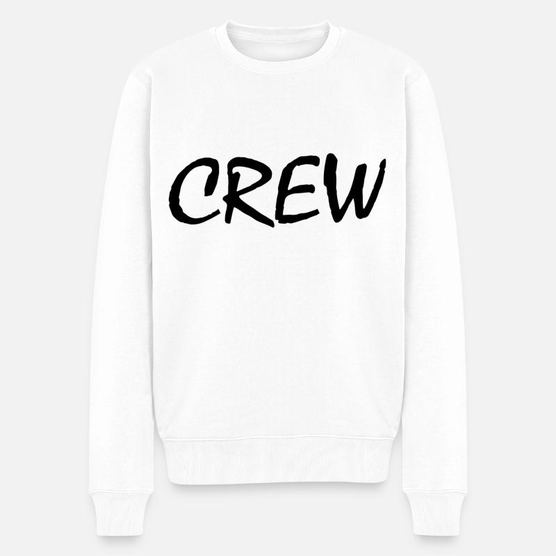 Crew - Männer Premium Bio Pullover - Weiß