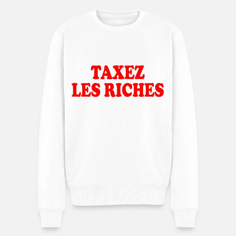 Besteuerung der Reichen - Männer Premium Bio Pullover - Weiß