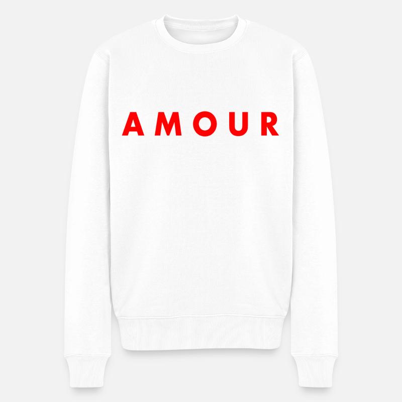 Amour - Männer Premium Bio Pullover - Weiß