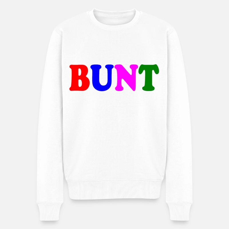 Bunt - Männer Premium Bio Pullover - Weiß