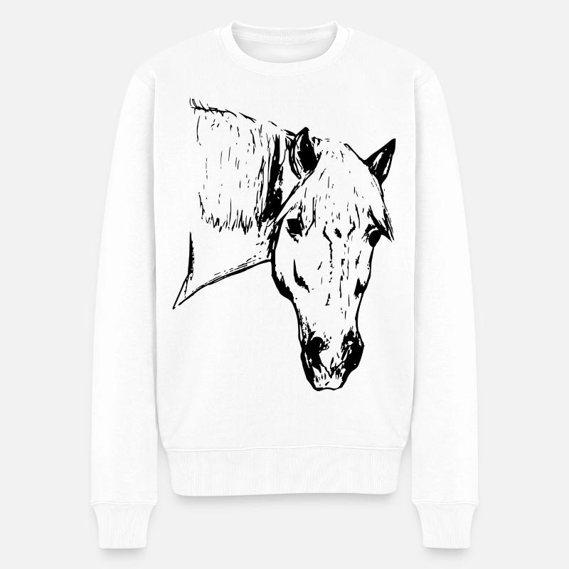 Haflinger Hafi Alpenquarter - Männer Premium Bio Pullover - Weiß