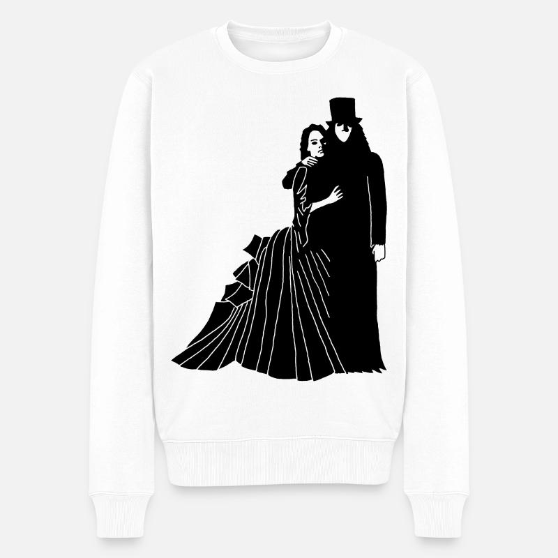Geisterhaftes Paar - Männer Premium Bio Pullover - Weiß