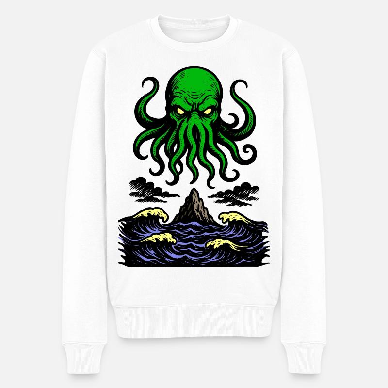 Cthulhu Rétro 2 - Pull Premium bio Homme - blanc
