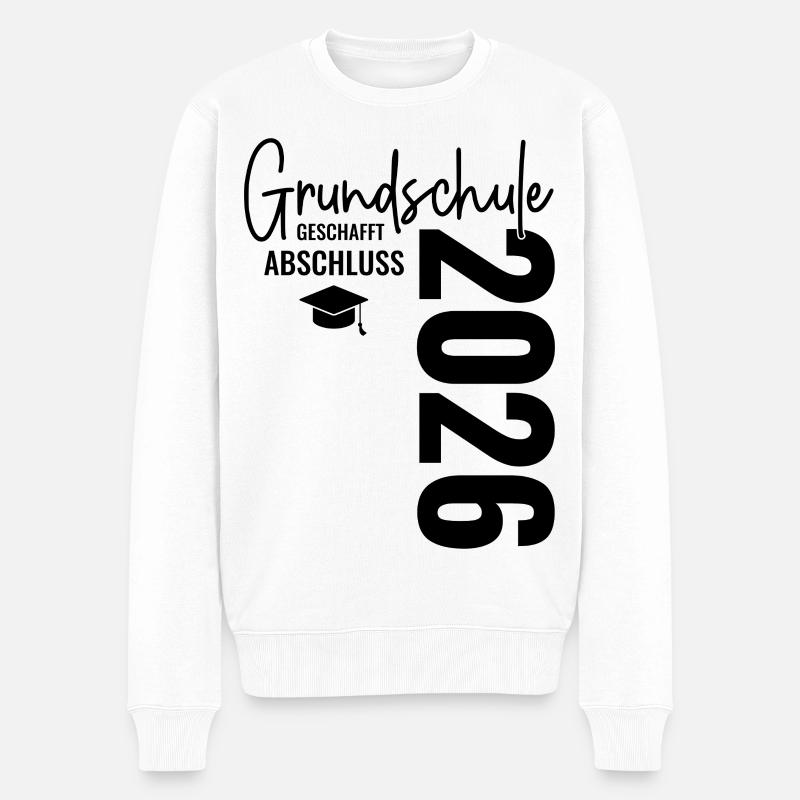 Abschluss 2026 Grundschule geschafft! - Männer Premium Bio Pullover - Weiß