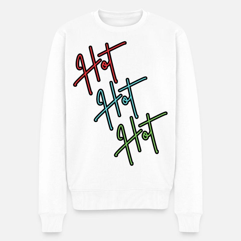 Hot Hot Hot - Männer Premium Bio Pullover - Weiß