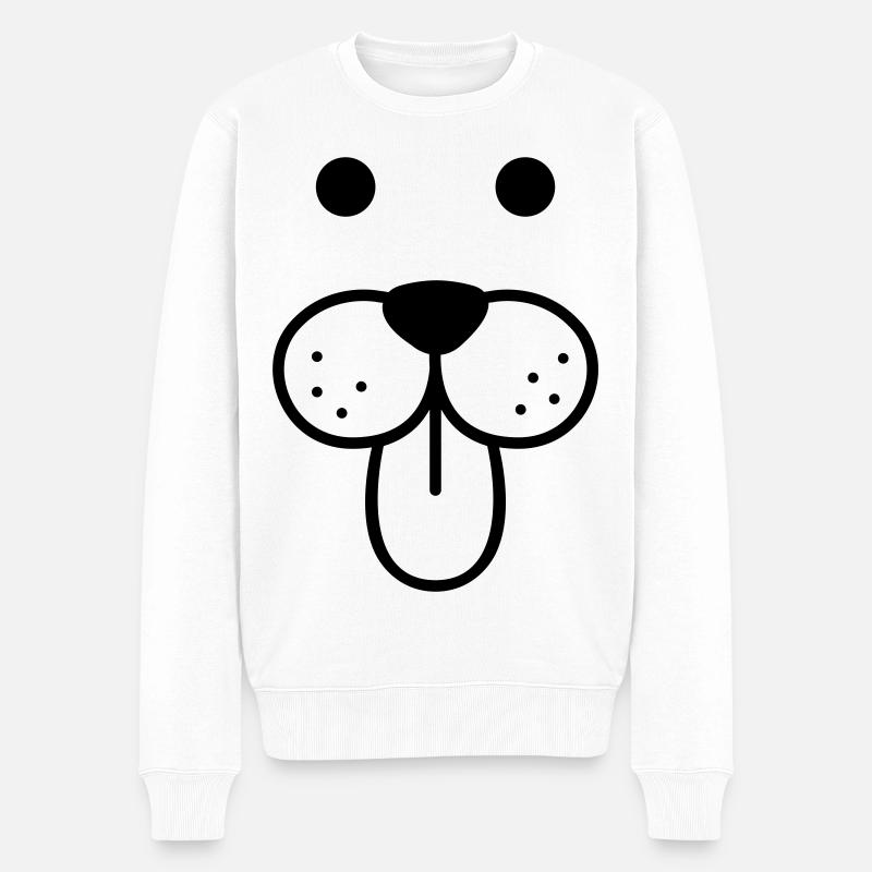 doggy face - Männer Premium Bio Pullover - Weiß
