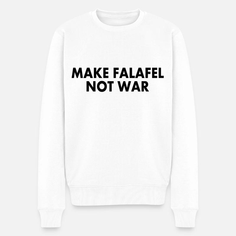 Make falafel not war - Pull Premium bio Homme - blanc