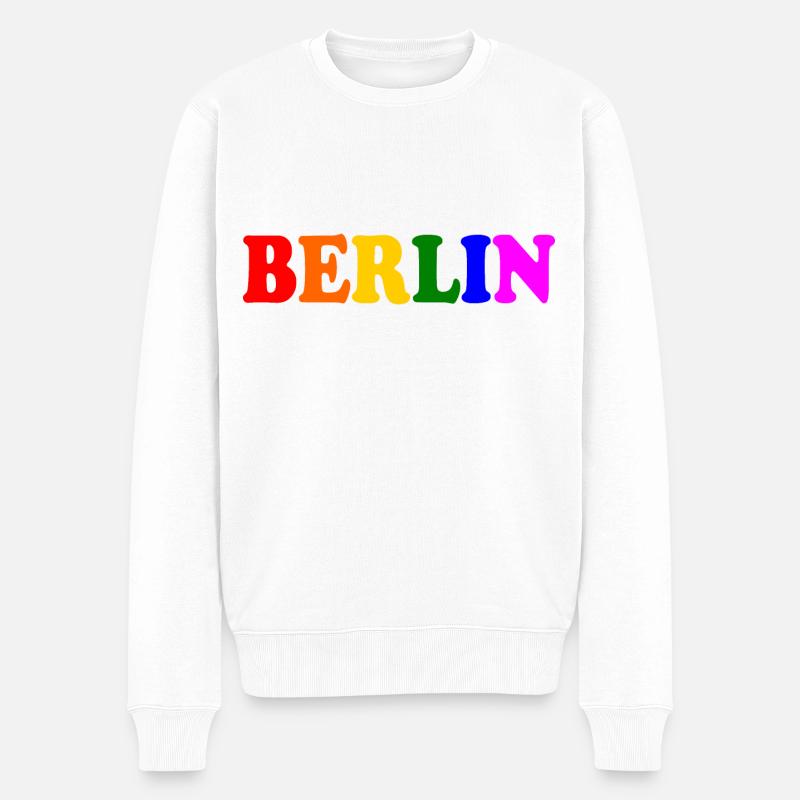 Berlin - Männer Premium Bio Pullover - Weiß