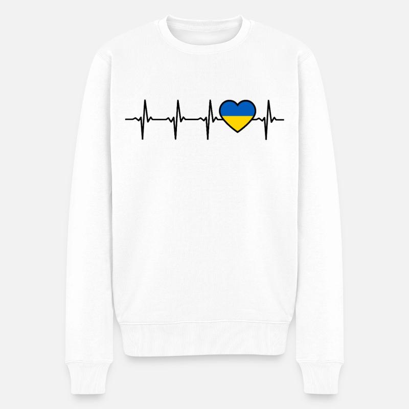 Drapeau ukrainien - Pull Premium bio Homme - blanc