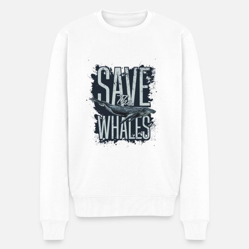 Sauvez les baleines - Pull Premium bio Homme - blanc