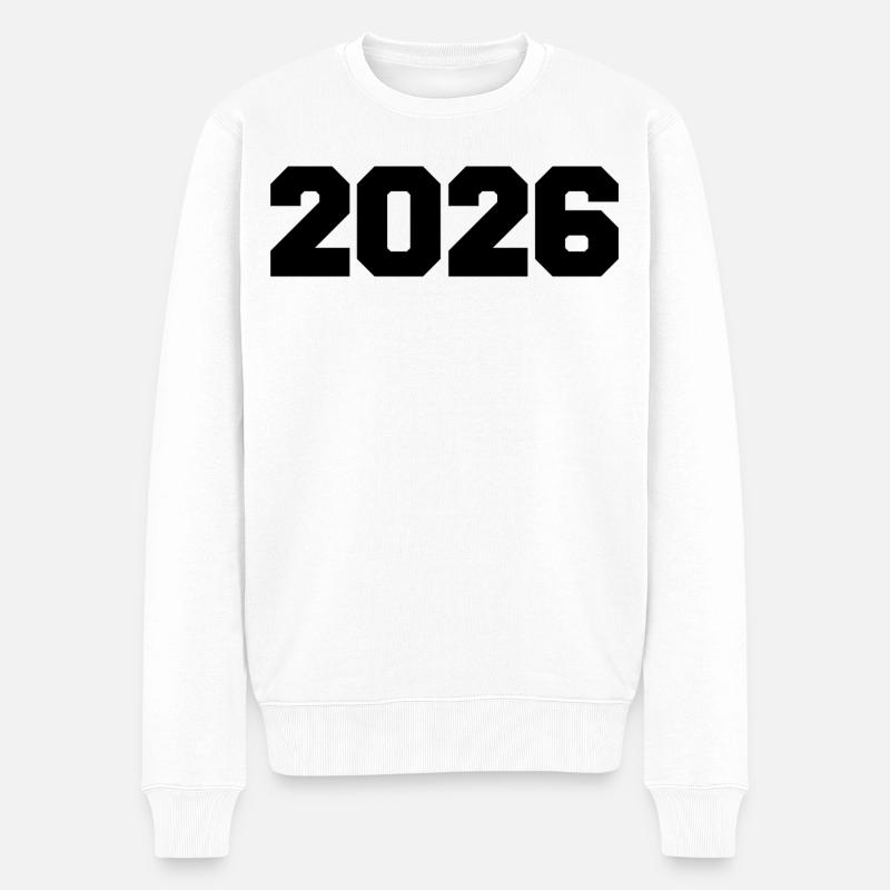 2026 - Männer Premium Bio Pullover - Weiß