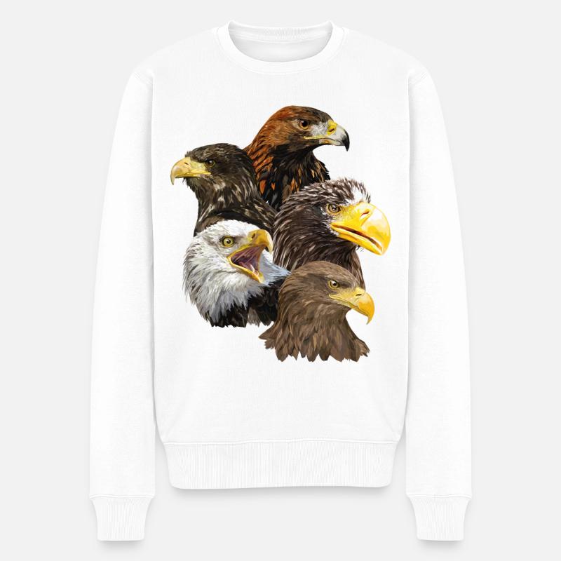 Raubvögel - Männer Premium Bio Pullover - Weiß
