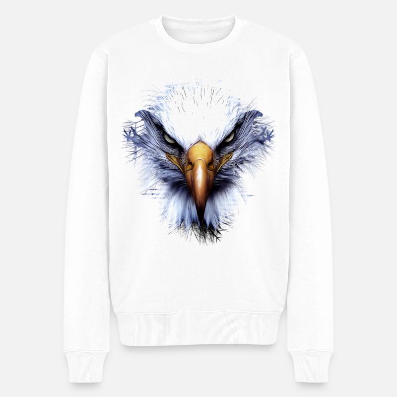 Bad Eagle - Pull Premium bio Homme - blanc