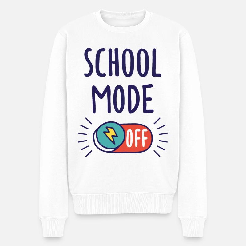 Schule Modus Aus - Männer Premium Bio Pullover - Weiß