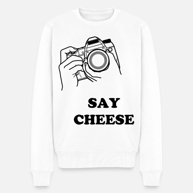 say cheese - Männer Premium Bio Pullover - Weiß