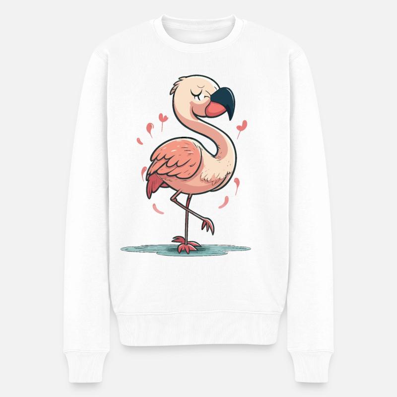 Flamingo Fun - Pull Premium bio Homme - blanc