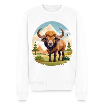 Buffle - Pull Premium bio Homme - blanc - Devant - Thijin (182cm)