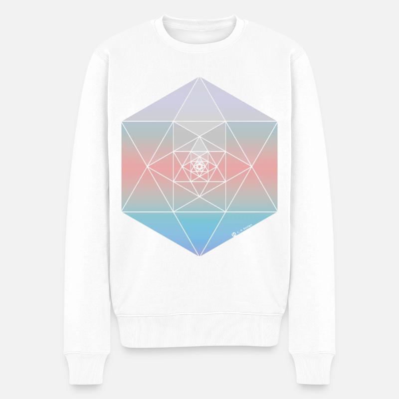 Rainbow Gem - Männer Premium Bio Pullover - Weiß