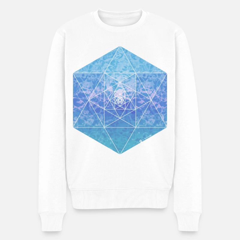 Water Gem - Männer Premium Bio Pullover - Weiß