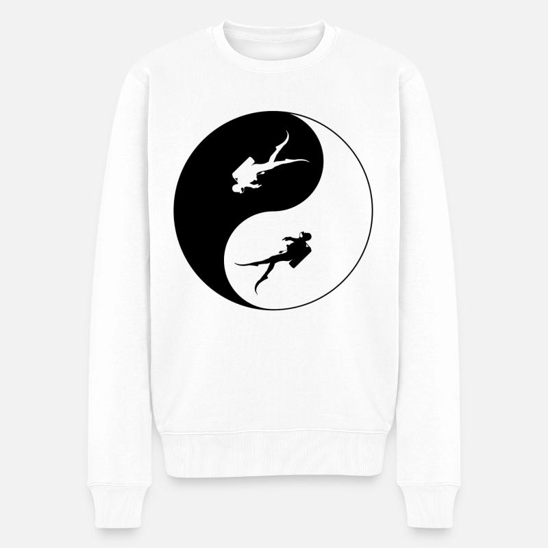 Tauchen. Addicetd to diving - Männer Premium Bio Pullover - Weiß