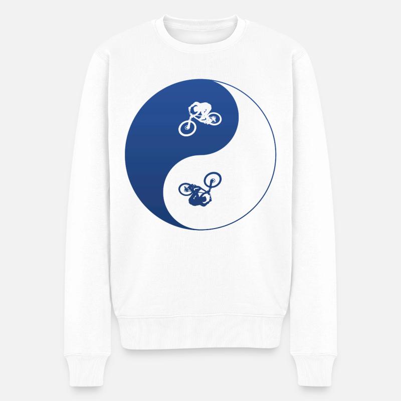 yin and yang biken - Männer Premium Bio Pullover - Weiß