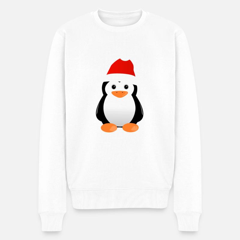 Pingouin Noël doux - Pull Premium bio Homme - blanc