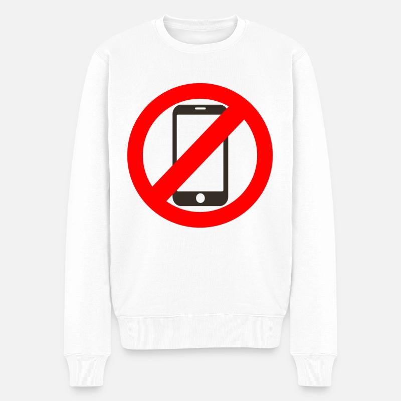 Handyverbot - Männer Premium Bio Pullover - Weiß