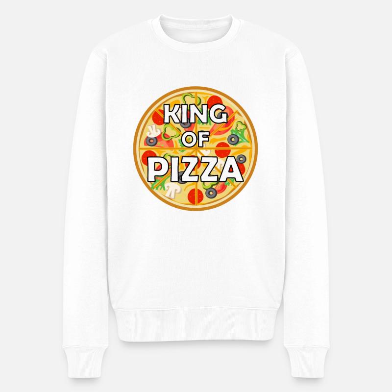 Pizza Pizzeria Pizzabäcker - Männer Premium Bio Pullover - Weiß