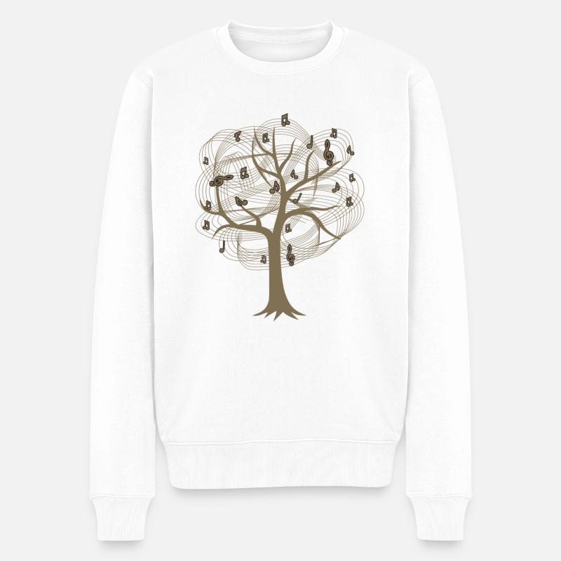 Musik Noten - Männer Premium Bio Pullover - Weiß