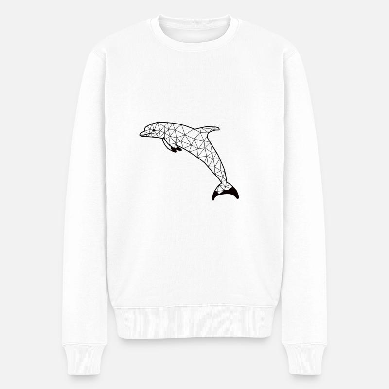Dolphinn GeomeTRIX - Männer Premium Bio Pullover - Weiß