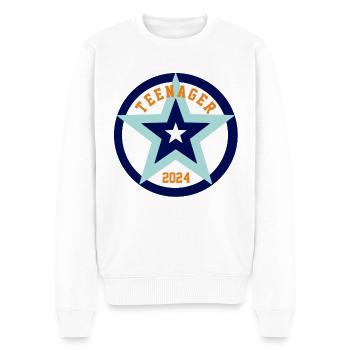 OFFICIAL TEENAGER - TEENIE - GEBURTSTAG - 2024 - Männer Premium Bio Pullover - Weiß - Vorne - Thijin (182cm)
