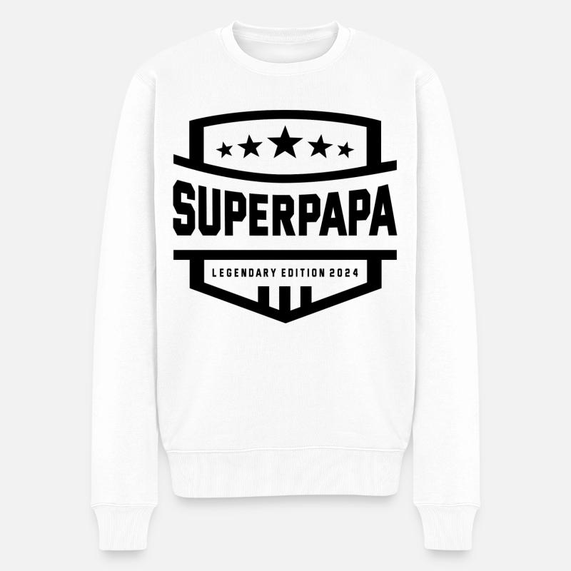 Superpapa - Pull Premium bio Homme - blanc