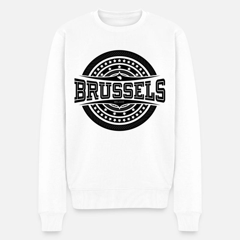Brussels Black - Pull Premium bio Homme - blanc