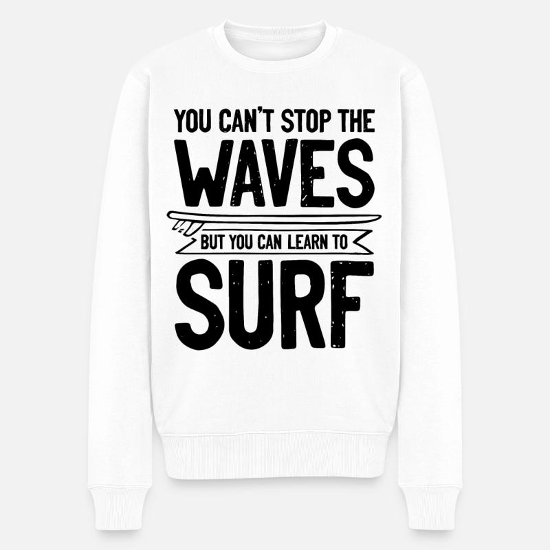 Surf surf - Pull Premium bio Homme - blanc