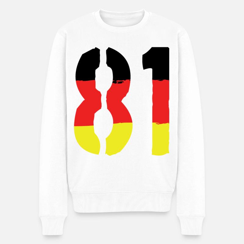 81 Symbole numérique Allemagne - Pull Premium bio Homme - blanc