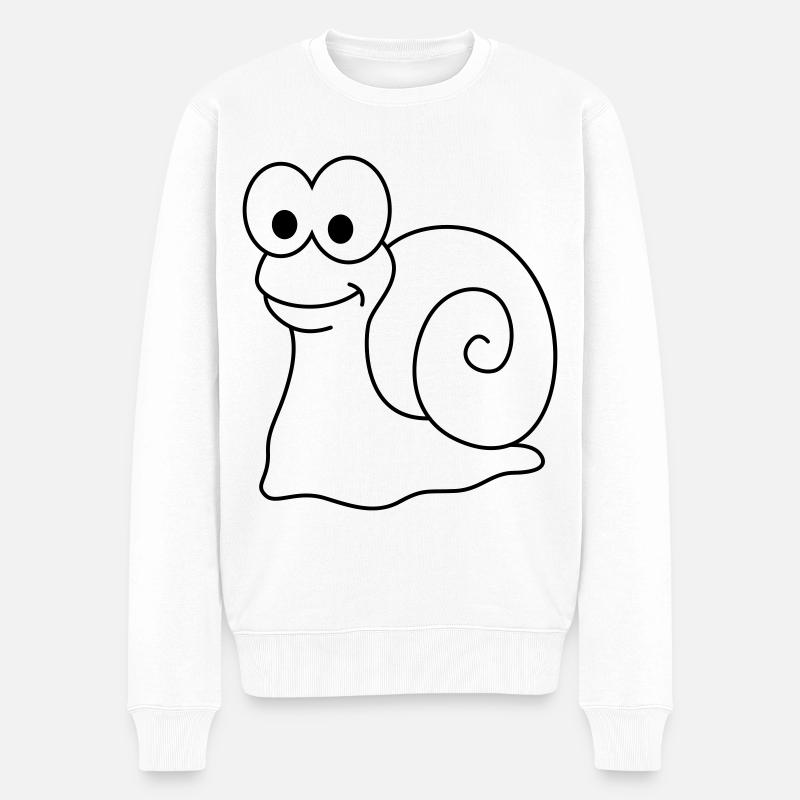 Escargot Comic Animal - Pull Premium bio Homme - blanc