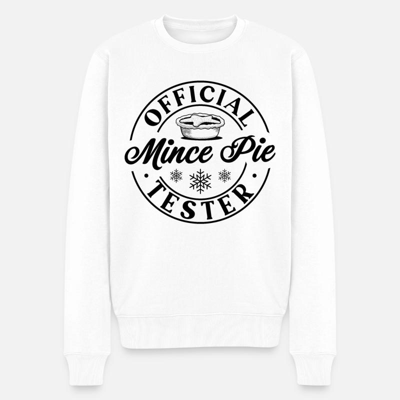 Offizieller Mince Pie Tester - Männer Premium Bio Pullover - Weiß