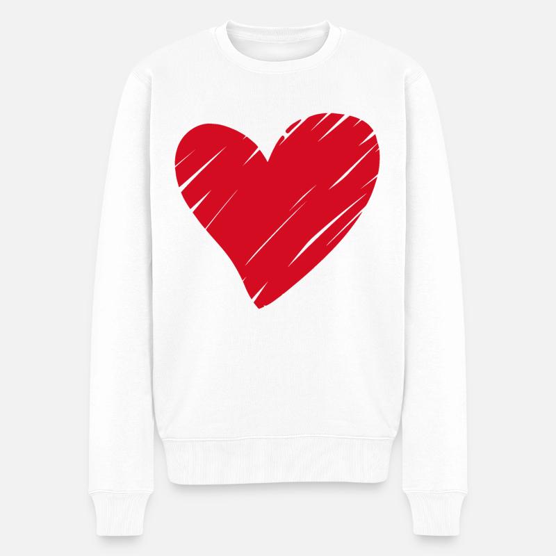 Cuore - Maglione ecologico premium da uomo - bianco