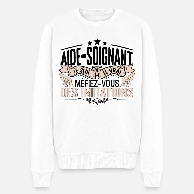 Aide Soignant cadeau Aide Soignant le vrai Aide So - Pull Premium bio Homme - blanc