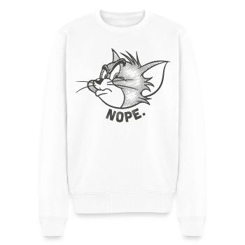 Tom Und Jerry Nope - Männer Premium Bio Pullover - Weiß - Vorne - Thijin (182cm)